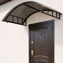 Peak over a porch from metal